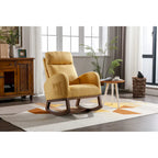 Fauteuil-planeur moderne, fauteuil inclinable avec pieds en bois et poche latérale, fauteuil à bascule d'appoint pour chambre de bébé avec dossier haut