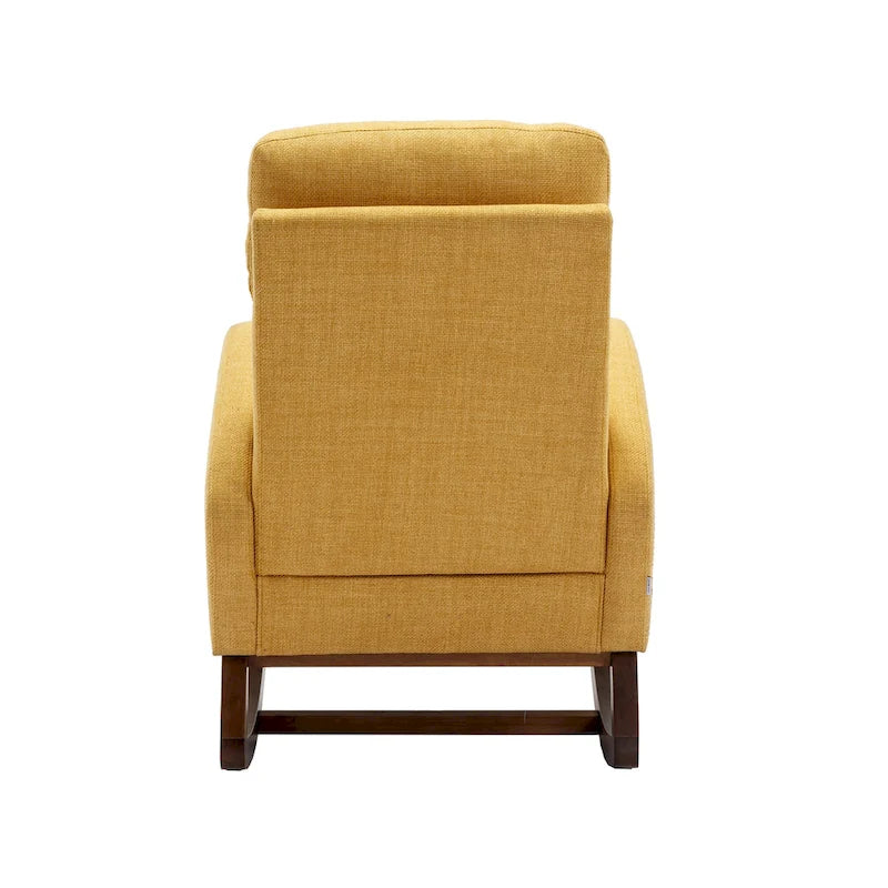 Fauteuil-planeur moderne, fauteuil inclinable avec pieds en bois et poche latérale, fauteuil à bascule d'appoint pour chambre de bébé avec dossier haut