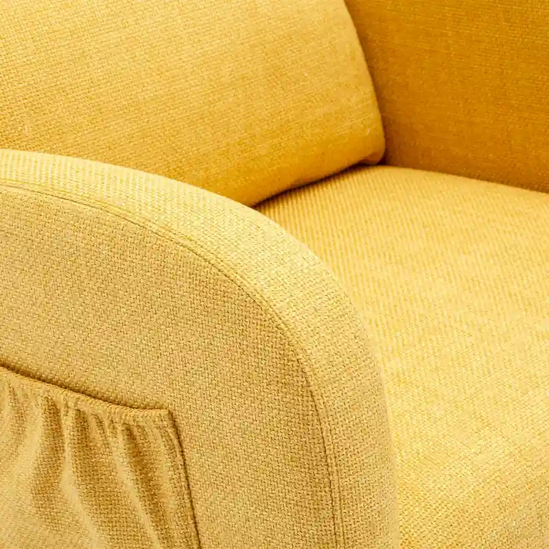 Fauteuil-planeur moderne, fauteuil inclinable avec pieds en bois et poche latérale, fauteuil à bascule d'appoint pour chambre de bébé avec dossier haut