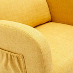 Fauteuil-planeur moderne, fauteuil inclinable avec pieds en bois et poche latérale, fauteuil à bascule d'appoint pour chambre de bébé avec dossier haut
