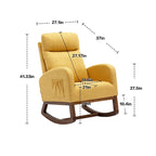 Fauteuil-planeur moderne, fauteuil inclinable avec pieds en bois et poche latérale, fauteuil à bascule d'appoint pour chambre de bébé avec dossier haut