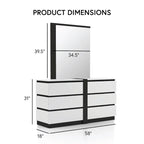 Ensemble de chambre à coucher Conjira Modern 4 pièces en bois blanc avec plateforme