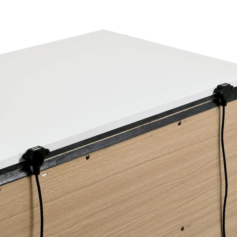 Ensemble de chambre à coucher Conjira Modern 4 pièces en bois blanc avec plateforme