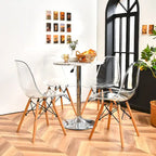 Lot de 4 chaises de salle à manger modernes en plastique avec assise transparente et