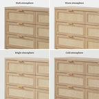 Lot de 2 commodes d'angle élégantes avec 6 tiroirs en rotin tressé
