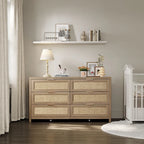 Lot de 2 commodes d'angle élégantes avec 6 tiroirs en rotin tressé