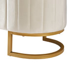 Pouf de rangement élégant en velours capitonné, banc rembourré avec pieds en métal pour chambre à coucher