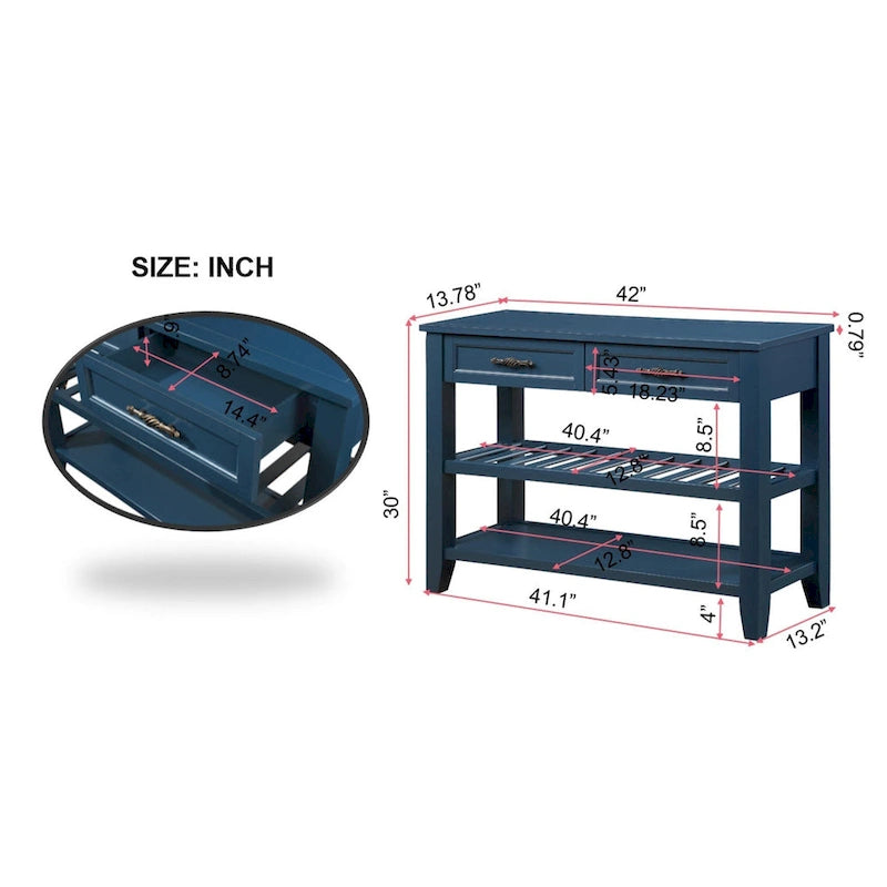 Console polyvalente en bois avec rangement et design élégant pour la décoration intérieure