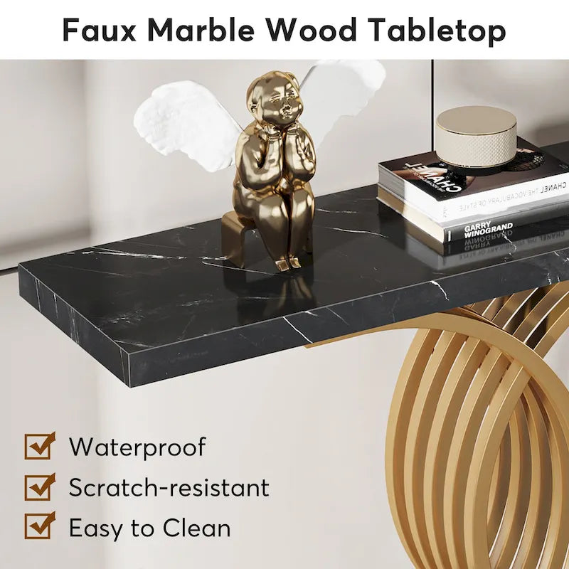 Console d'entrée moderne, Table d'appoint de 39 pouces, Console de canapé étroite en bois