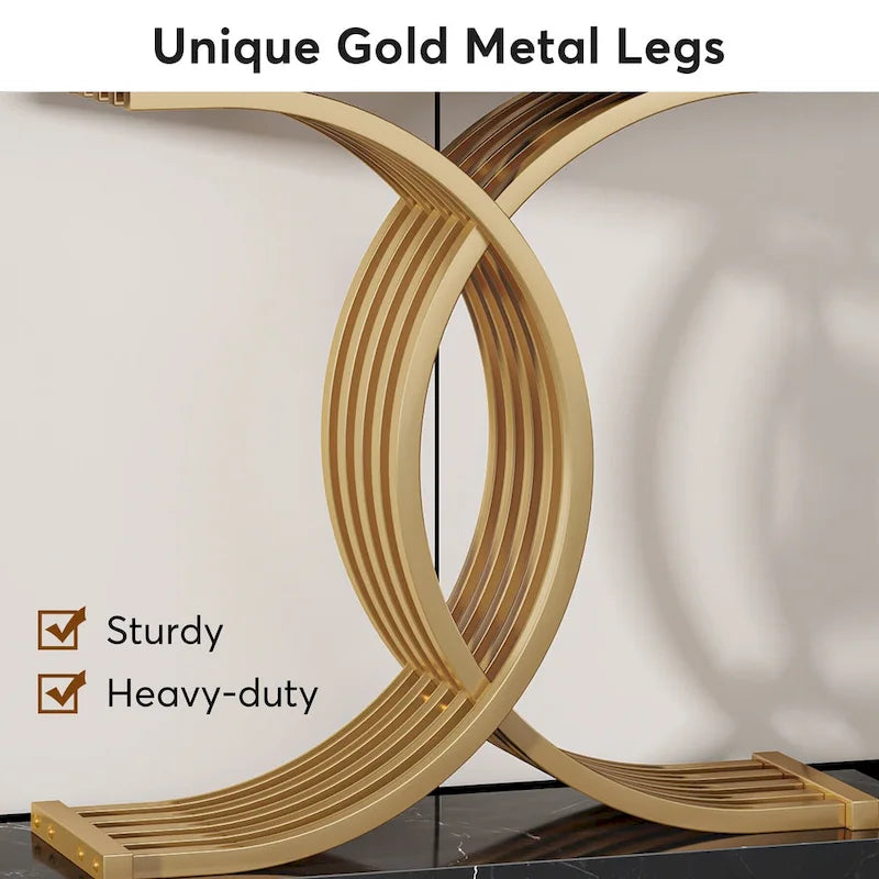 Console d'entrée moderne, Table d'appoint de 39 pouces, Console de canapé étroite en bois