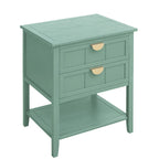 Commode de chevet américaine à 2 tiroirs avec poignée dorée, table d'appoint, table de bout, convient pour chambre à coucher, salon