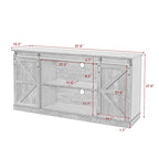 Meuble TV en bois de style ferme avec porte coulissante type grange