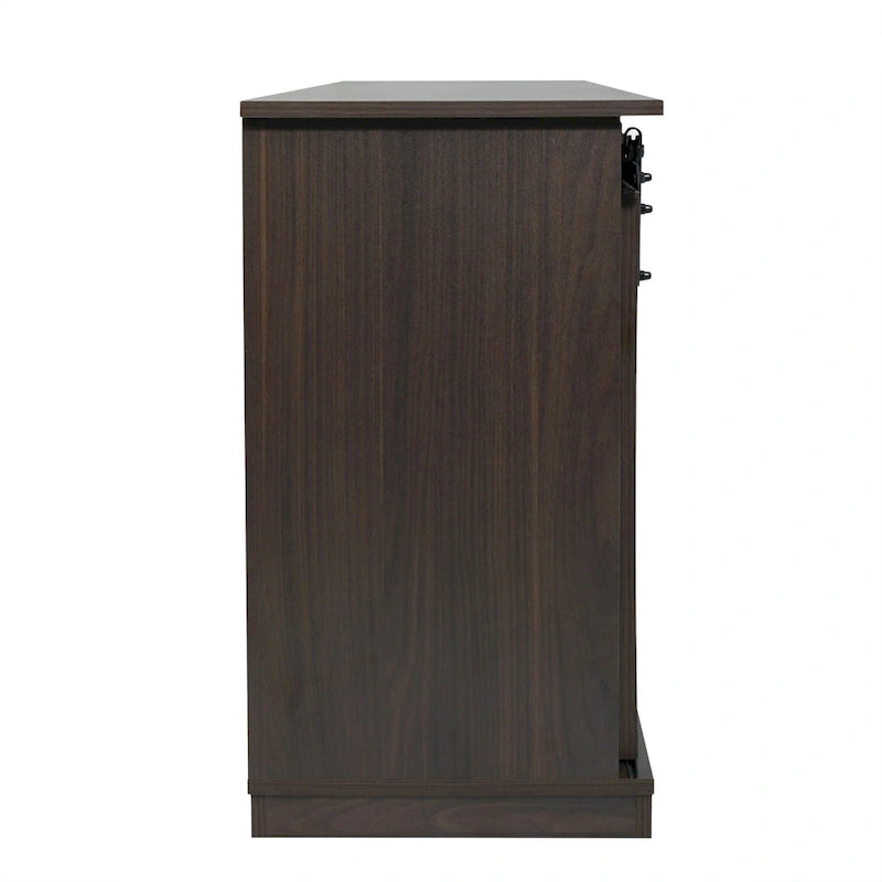 Meuble TV en bois de style ferme avec porte coulissante type grange