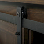 Meuble TV en bois de style ferme avec porte coulissante type grange