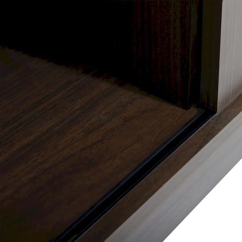 Meuble TV en bois de style ferme avec porte coulissante type grange