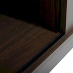 Meuble TV en bois de style ferme avec porte coulissante type grange