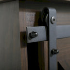 Meuble TV en bois de style ferme avec porte coulissante type grange