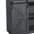 Meuble TV en bois de style ferme avec porte coulissante type grange