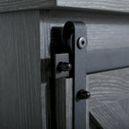 Meuble TV en bois de style ferme avec porte coulissante type grange