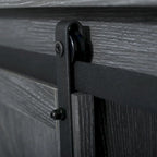 Meuble TV en bois de style ferme avec porte coulissante type grange