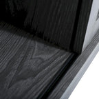 Meuble TV en bois de style ferme avec porte coulissante type grange