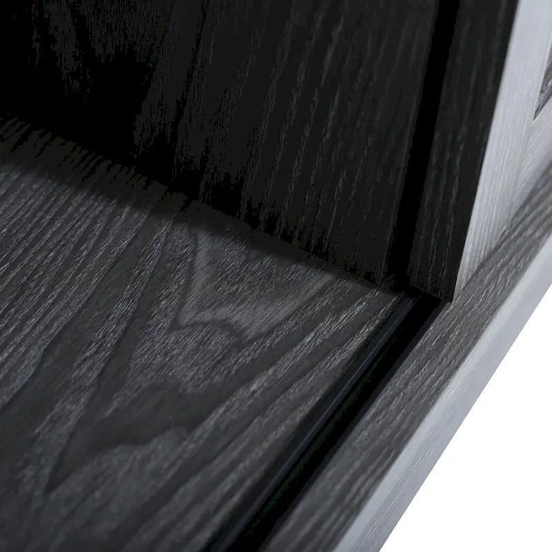 Meuble TV en bois de style ferme avec porte coulissante type grange