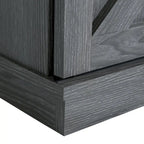 Meuble TV en bois de style ferme avec porte coulissante type grange