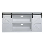 Meuble TV en bois de style ferme avec porte coulissante type grange