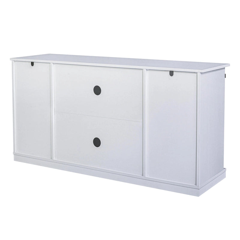 Meuble TV en bois de style ferme avec porte coulissante type grange