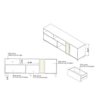 Meuble TV 70 pouces moderne du milieu du siècle Santee avec tiroir par