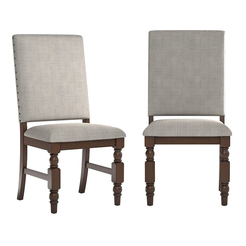 Chaises de salle à manger rembourrées Lubeck Nailhead (Lot de 2)