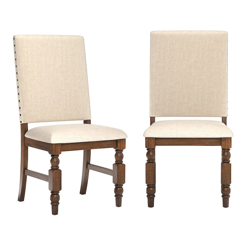 Chaises de salle à manger rembourrées Lubeck Nailhead (Lot de 2)