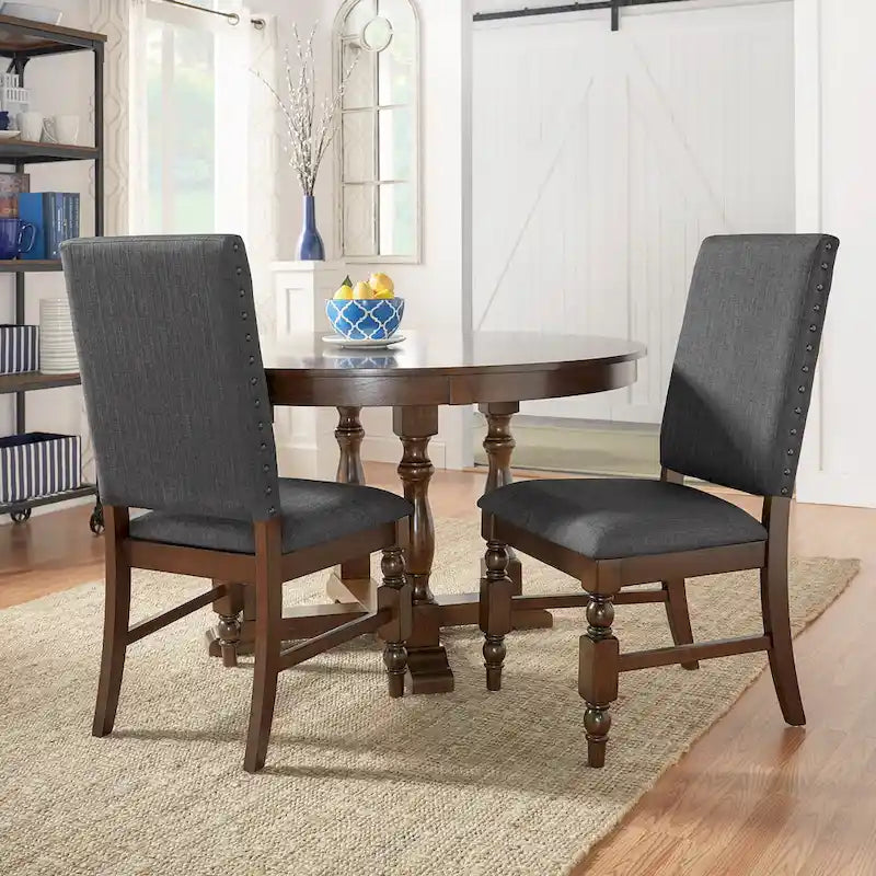 Chaises de salle à manger rembourrées Lubeck Nailhead (Lot de 2)