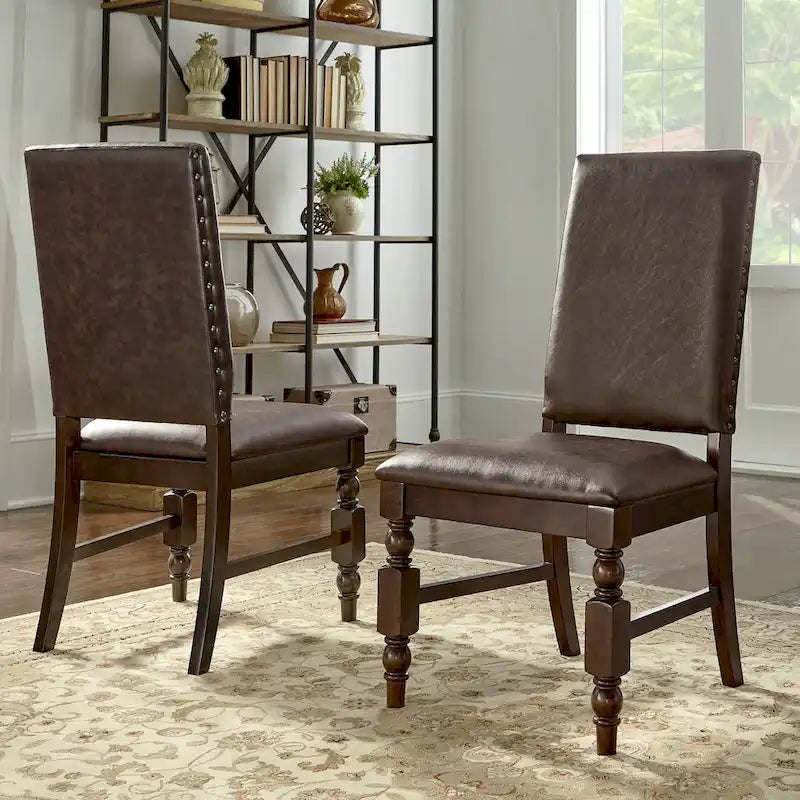 Chaises de salle à manger rembourrées Lubeck Nailhead (Lot de 2)