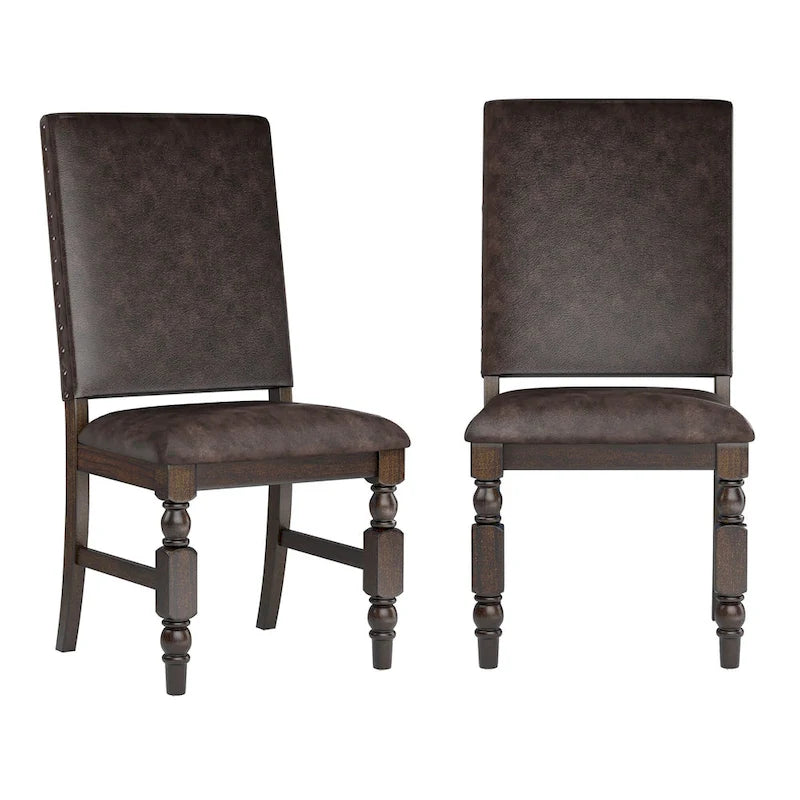 Chaises de salle à manger rembourrées Lubeck Nailhead (Lot de 2)