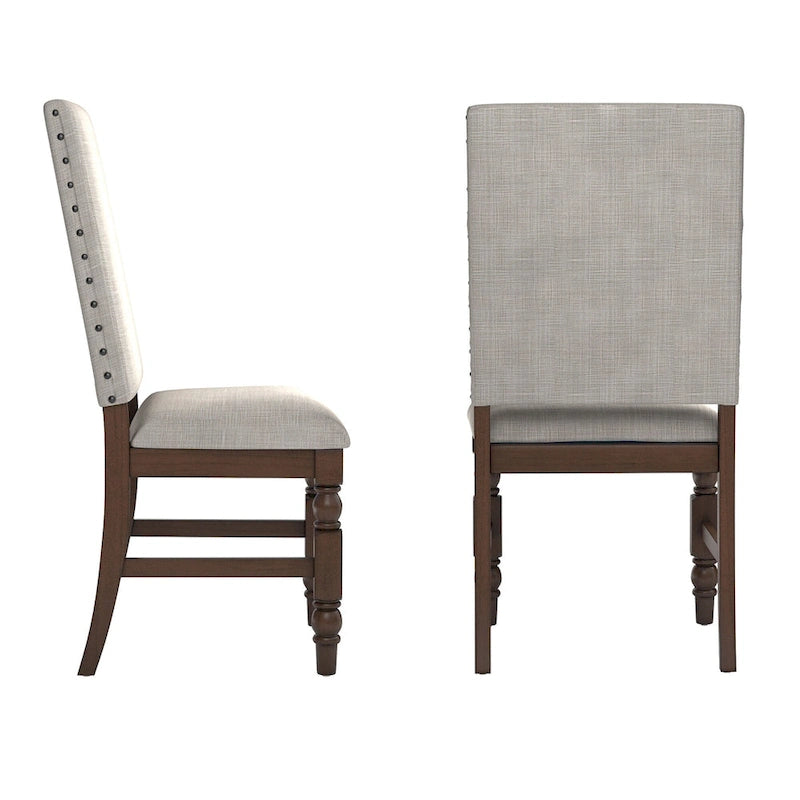 Chaises de salle à manger rembourrées Lubeck Nailhead (Lot de 2)