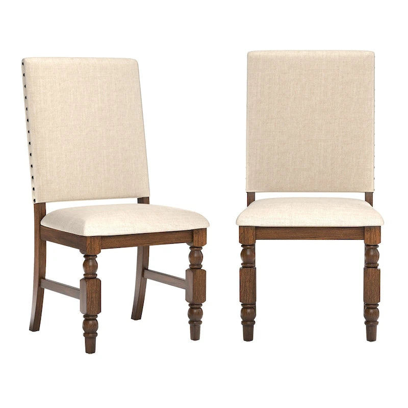 Chaises de salle à manger rembourrées Lubeck Nailhead (Lot de 2)
