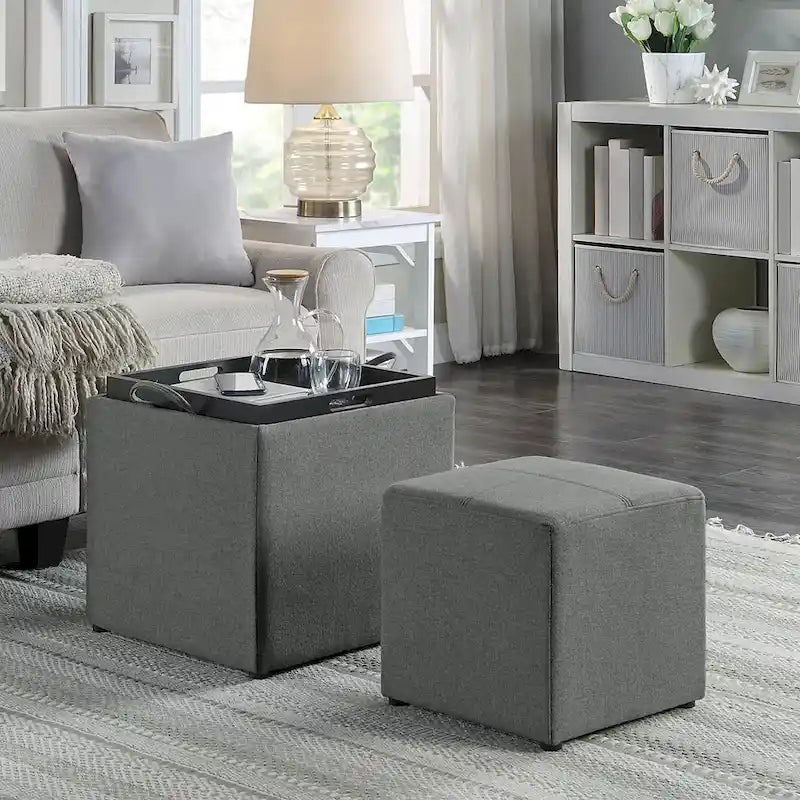 Repose-pieds individuel avec tabouret et plateau réversible