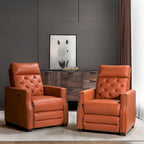 Fauteuil inclinable électrique en cuir véritable de 80 cm de large avec port USB, lot de 2