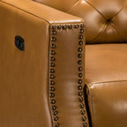 Fauteuil inclinable électrique en cuir véritable de 80 cm de large avec port USB, lot de 2