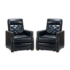 Fauteuil inclinable électrique en cuir véritable de 80 cm de large avec port USB, lot de 2
