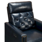 Fauteuil inclinable électrique en cuir véritable de 80 cm de large avec port USB, lot de 2