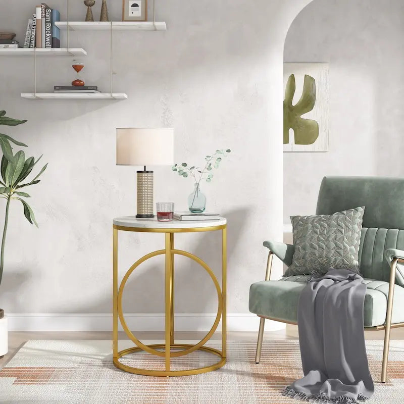 Table d'appoint ronde moderne de 20 po