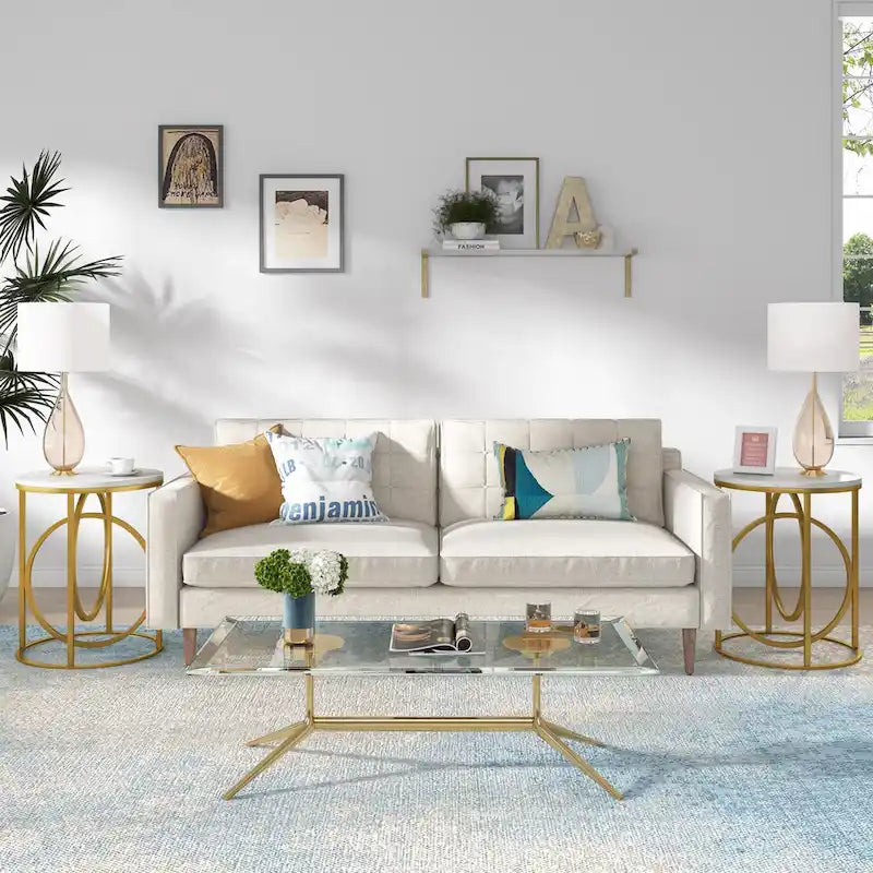 Table d'appoint ronde moderne de 20 po