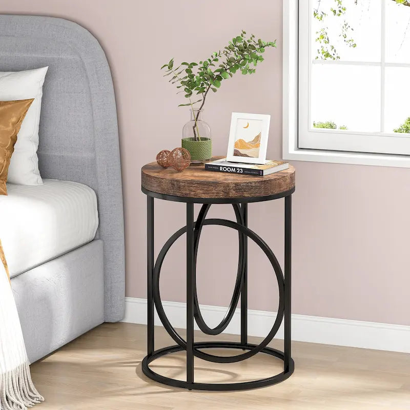 Table d'appoint ronde moderne de 20 po