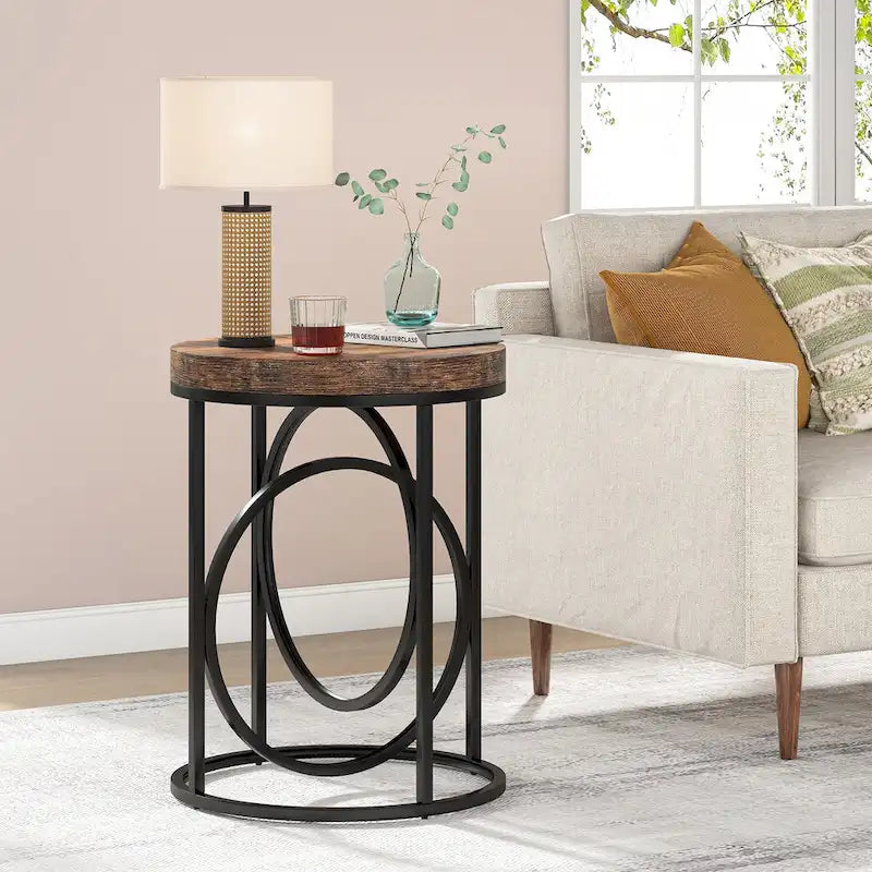 Table d'appoint ronde moderne de 20 po