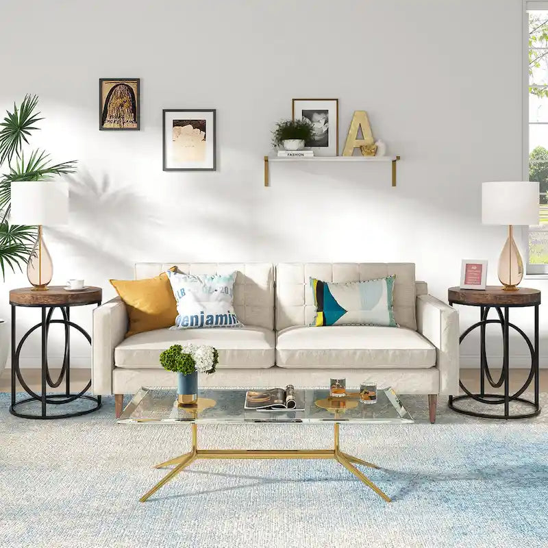 Table d'appoint ronde moderne de 20 po