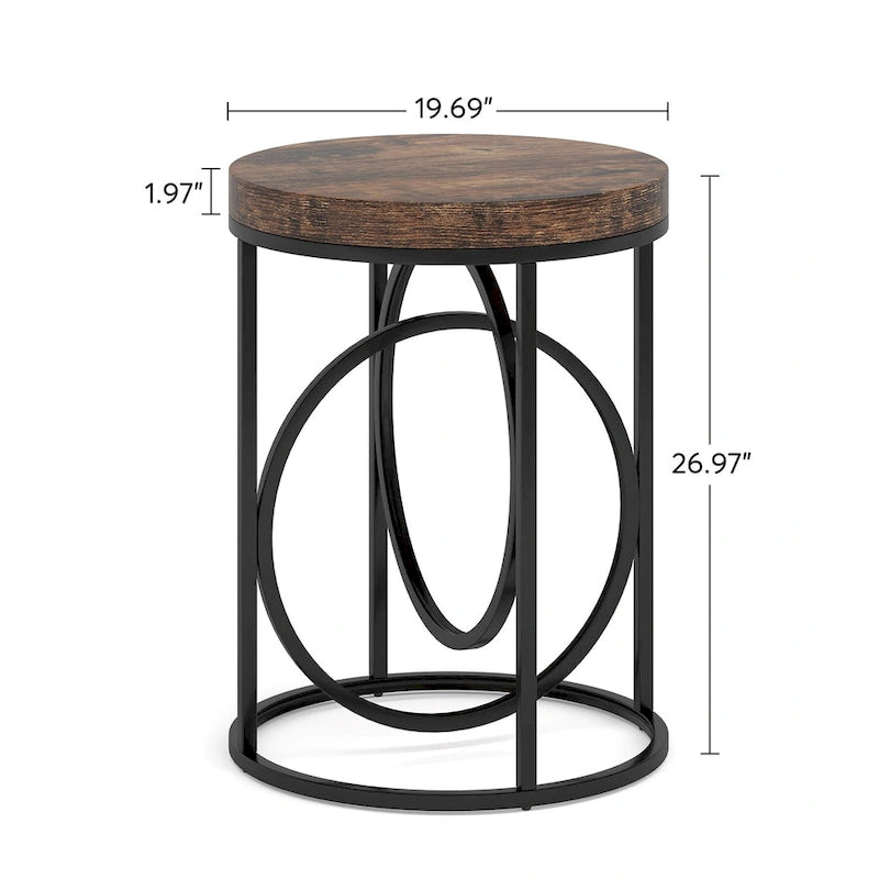 Table d'appoint ronde moderne de 20 po