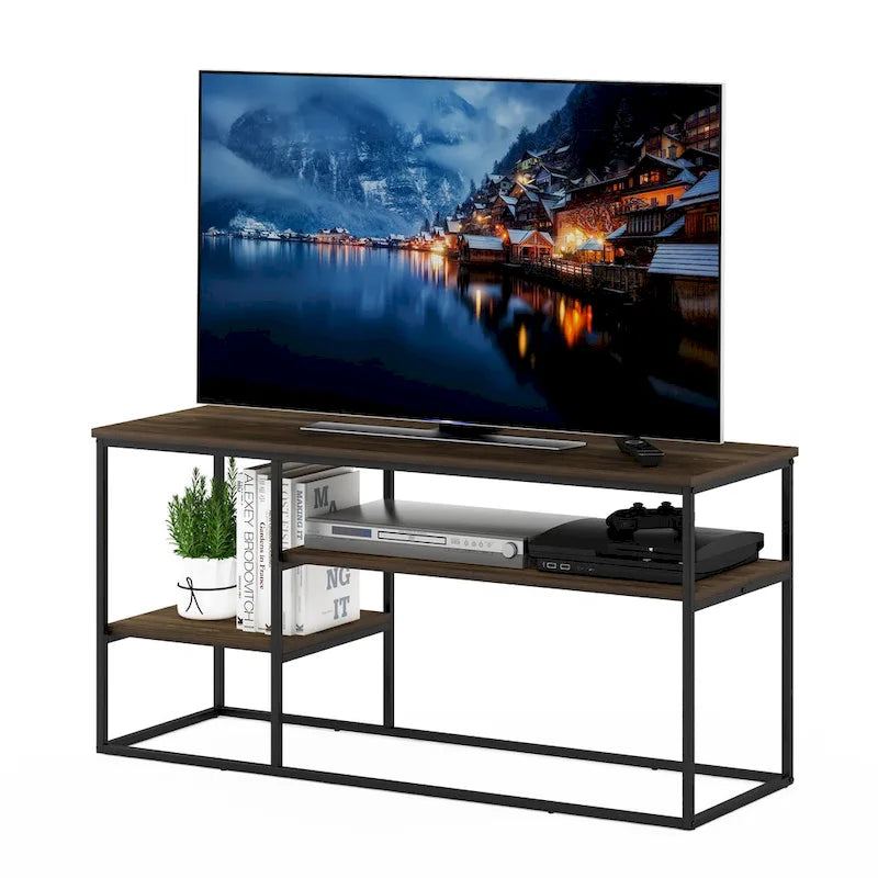 Meuble TV moderne pour téléviseur jusqu'à 50 pouces, coloris noyer Columbia