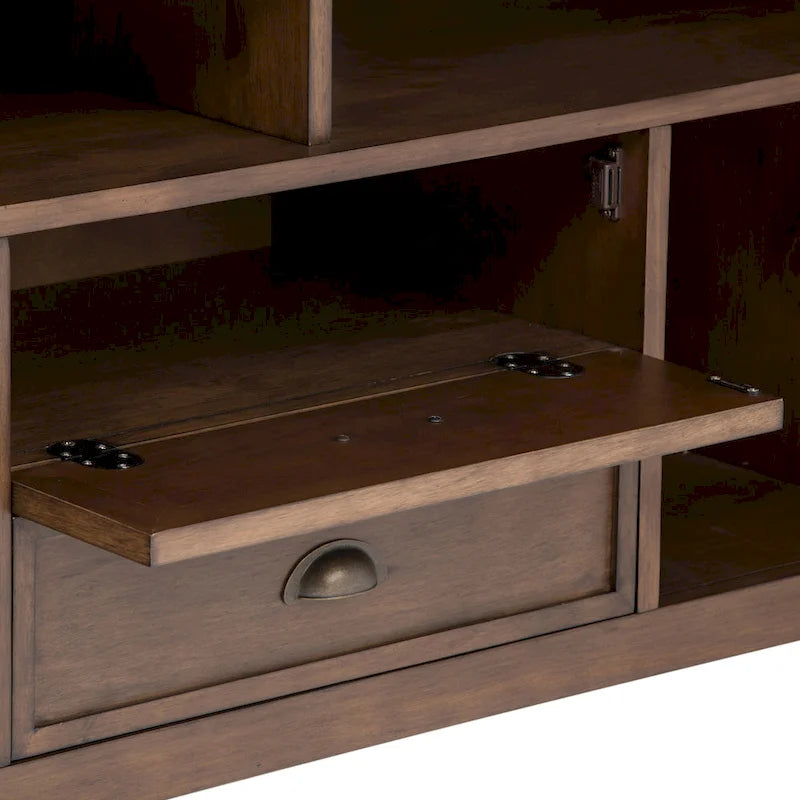 Meuble TV transitionnel en BOIS MASSIF Mansfield de 72 pouces de large pour téléviseurs jusqu'à 80 pouces - 72 L x 16,5 P x 26 H
